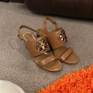 Tory Burch brown sandal wedges